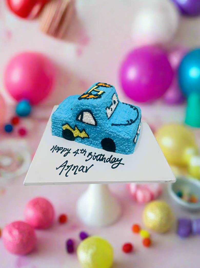 Blue Car Molded Cream Cake