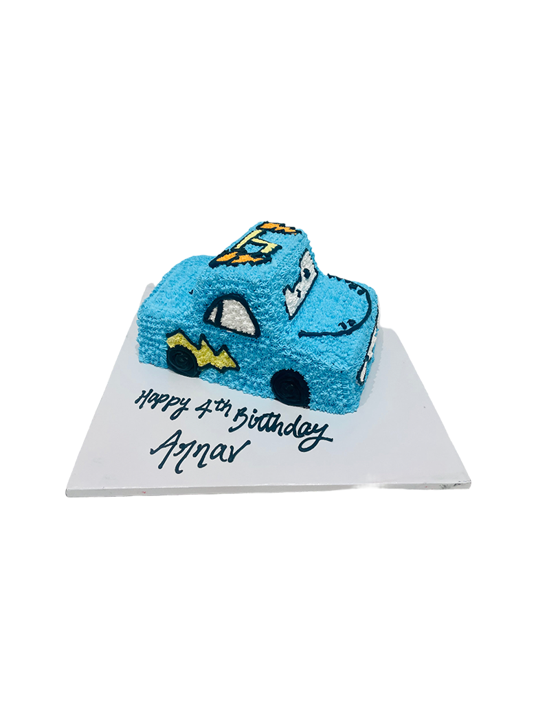 Blue Car Molded Cream Cake