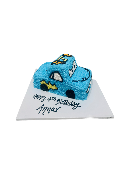 Blue Car Molded Cream Cake