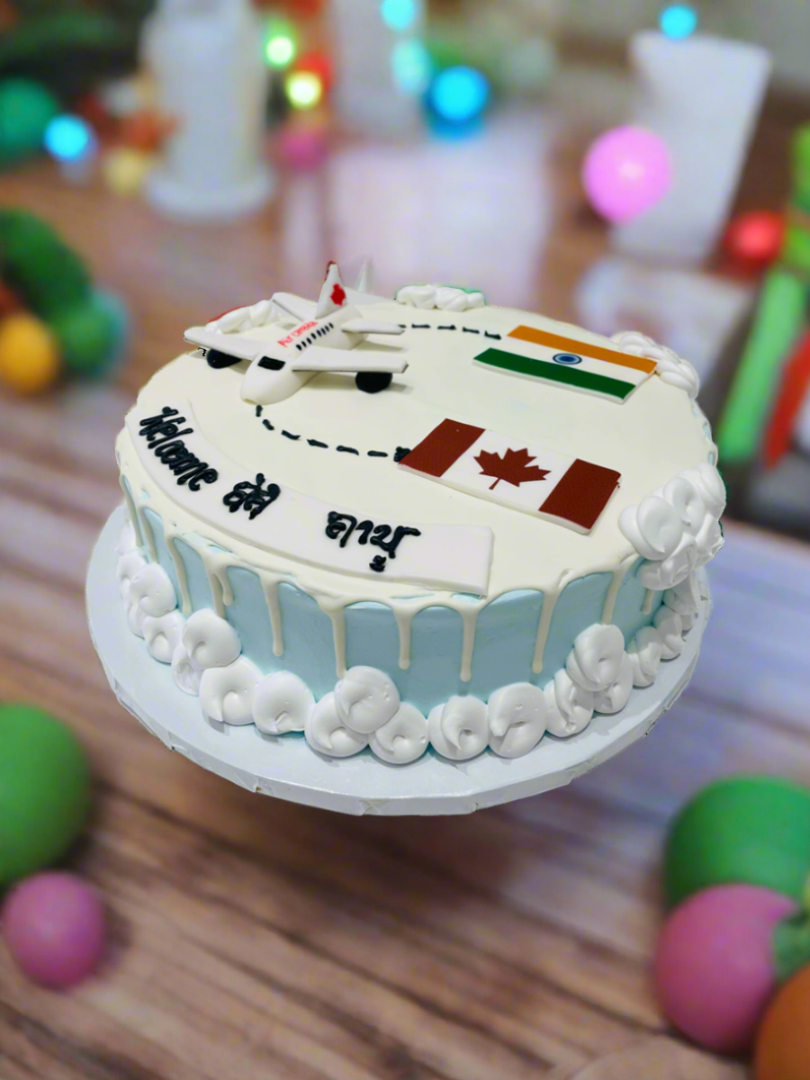 Blue India To Canada Cream Cake