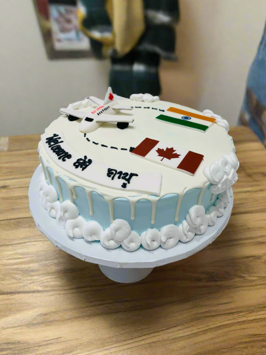Blue India To Canada Cream Cake