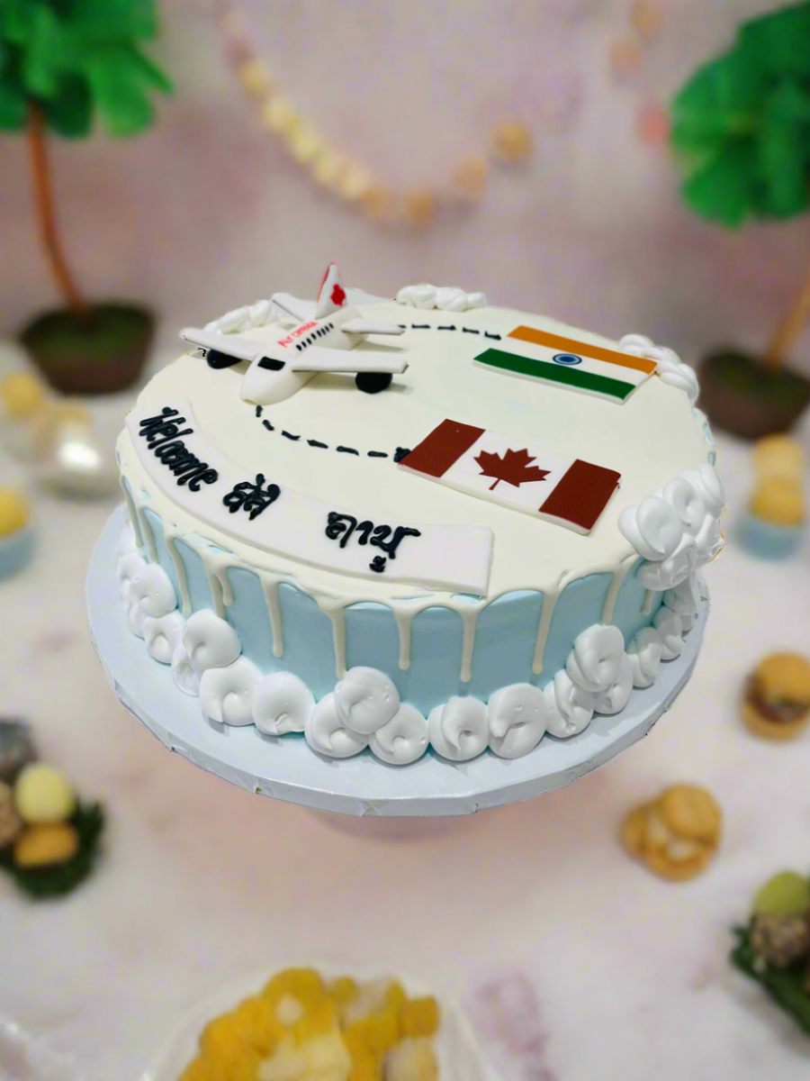 Blue India To Canada Cream Cake