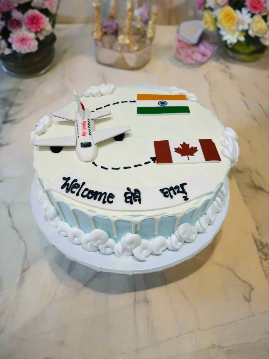 Blue India To Canada Cream Cake