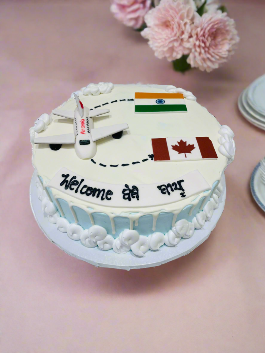Blue India To Canada Cream Cake