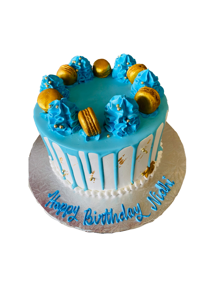Blue Drizzle Cream Cake
