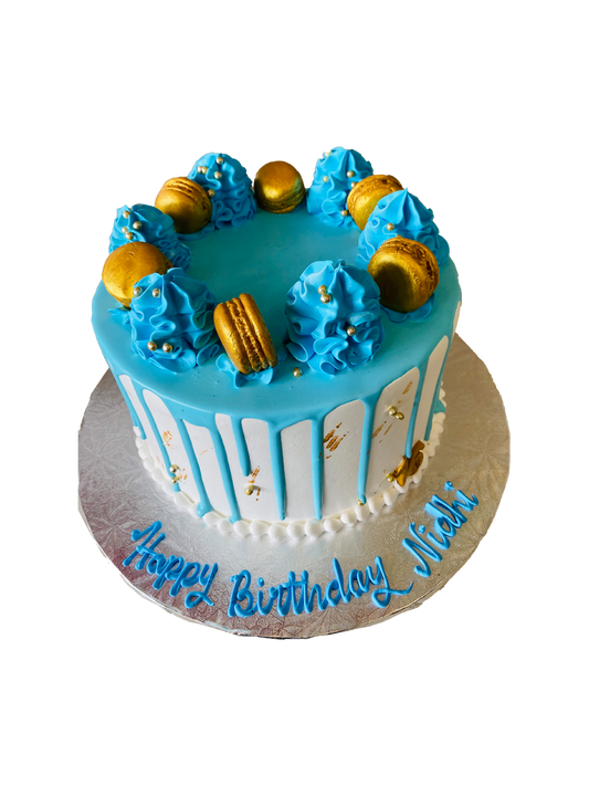 Blue Drizzle Cream Cake