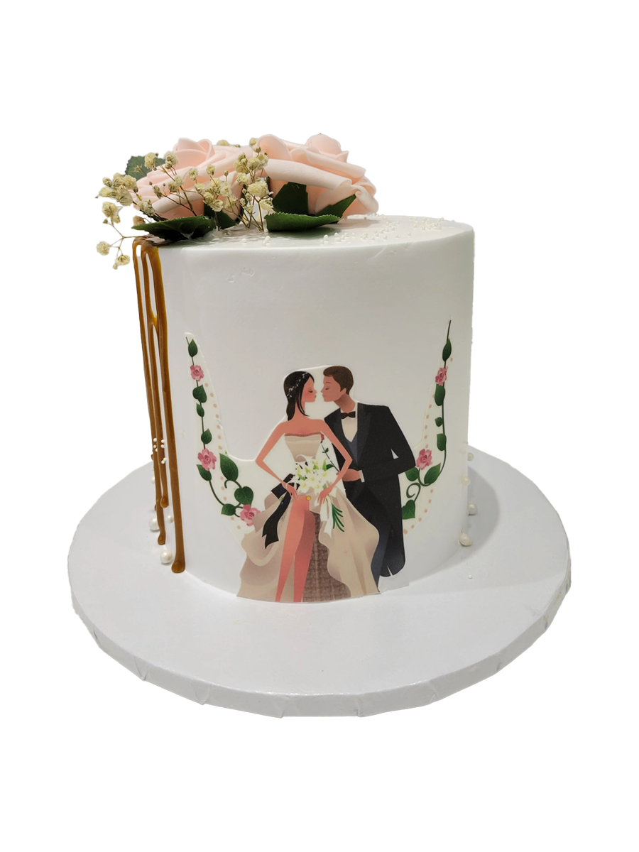 Bride & Groom Cream Cake