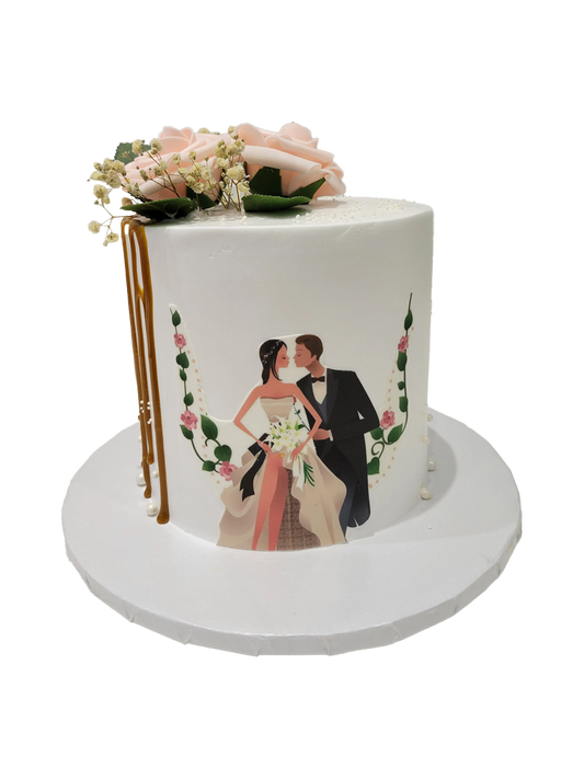 Bride & Groom Cream Cake