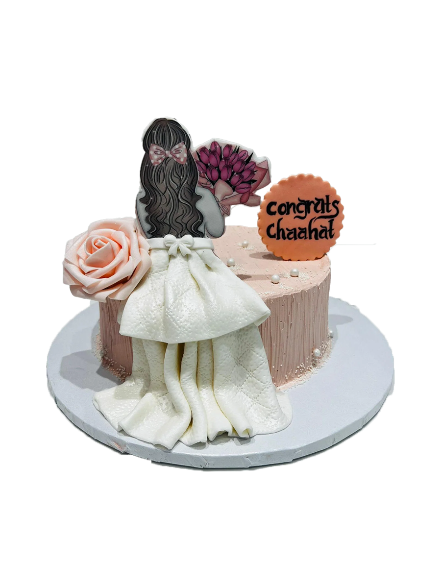 Bride Peach Floral Cake