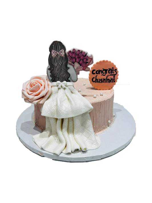 Bride Peach Floral Cake