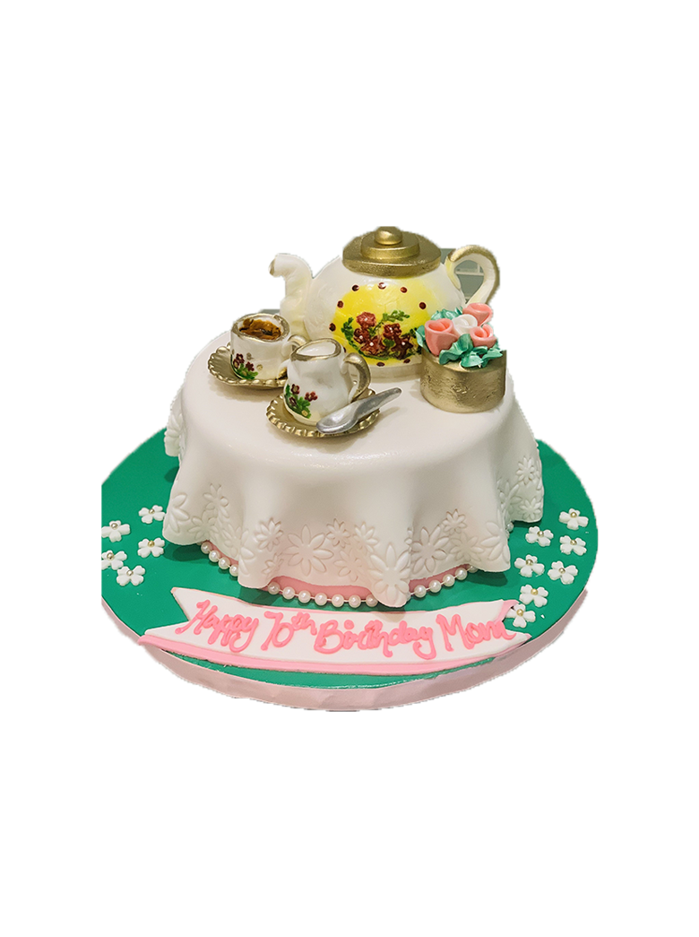 Tea Party Fondant Birthday Cake