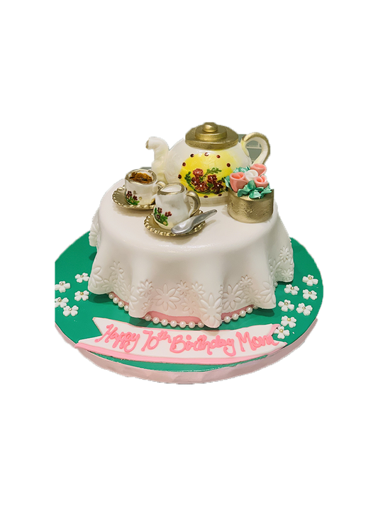 Tea Party Fondant Birthday Cake