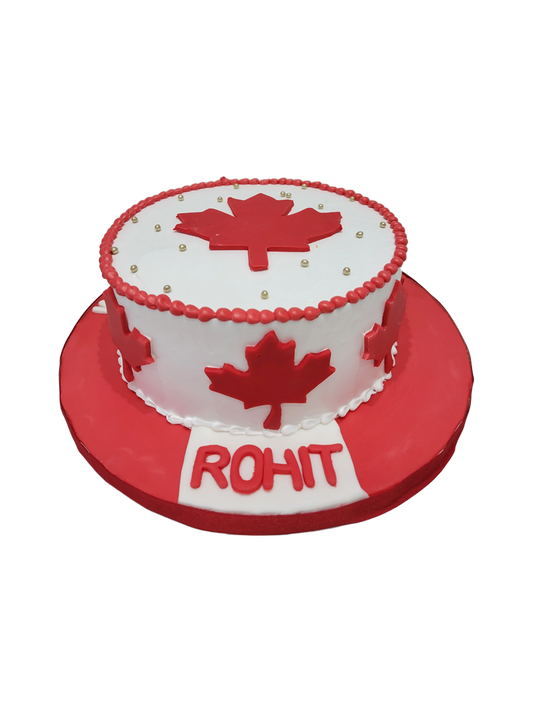 Canada Maple Leaf Cream Cake