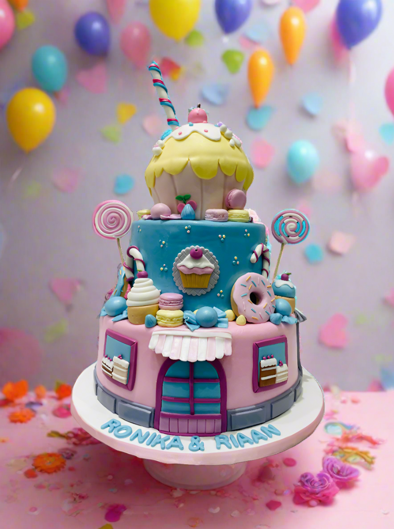 Candyland Fondant Tiered Cake