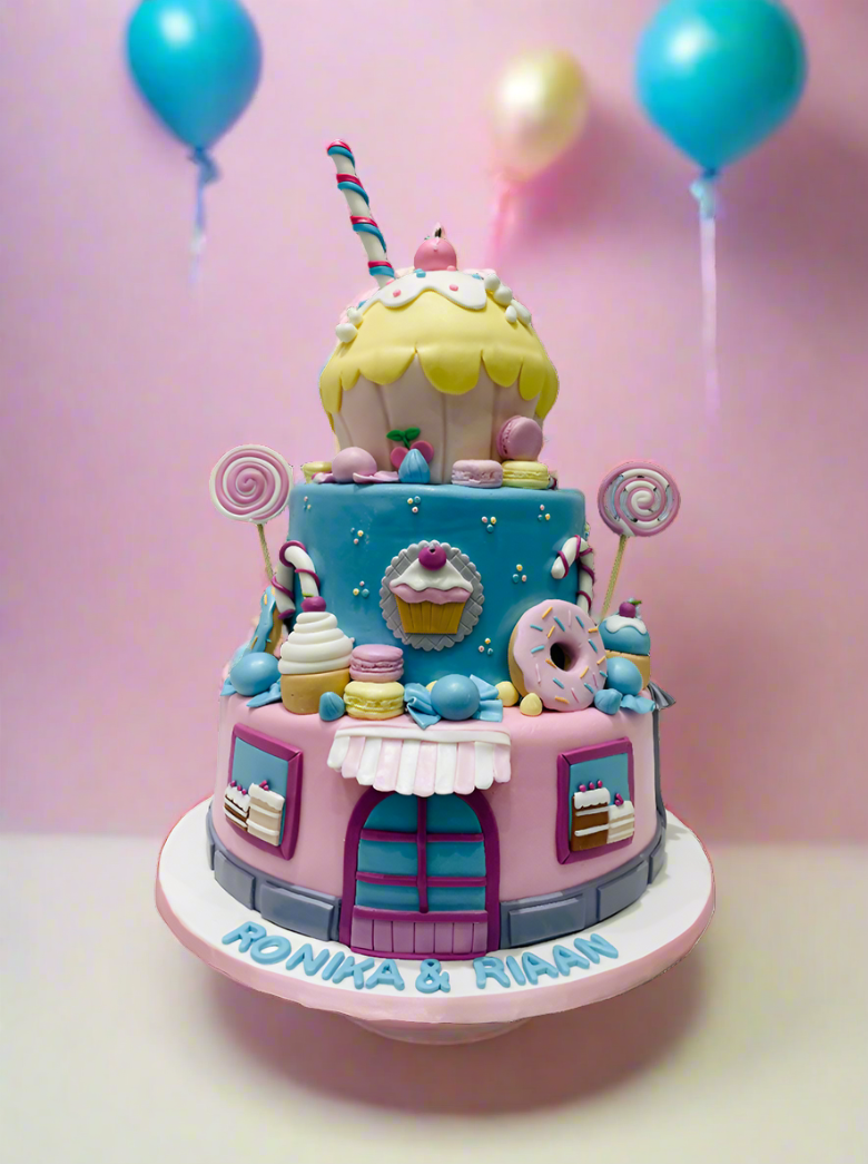 Candyland Fondant Tiered Cake