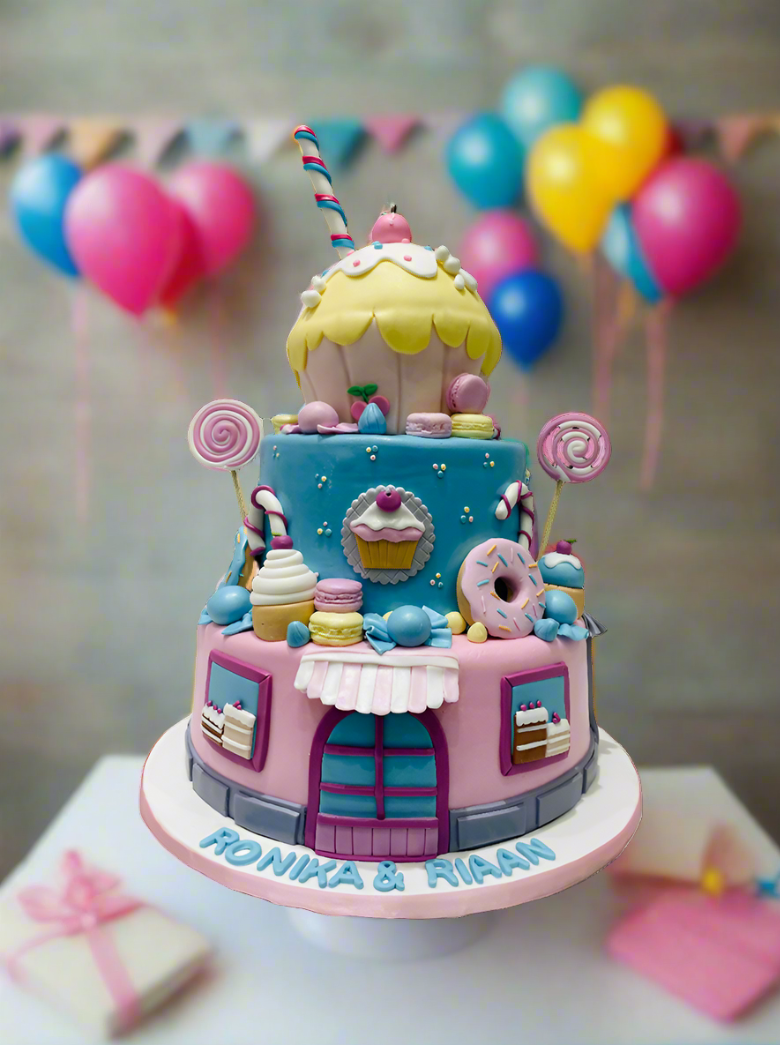 Candyland Fondant Tiered Cake