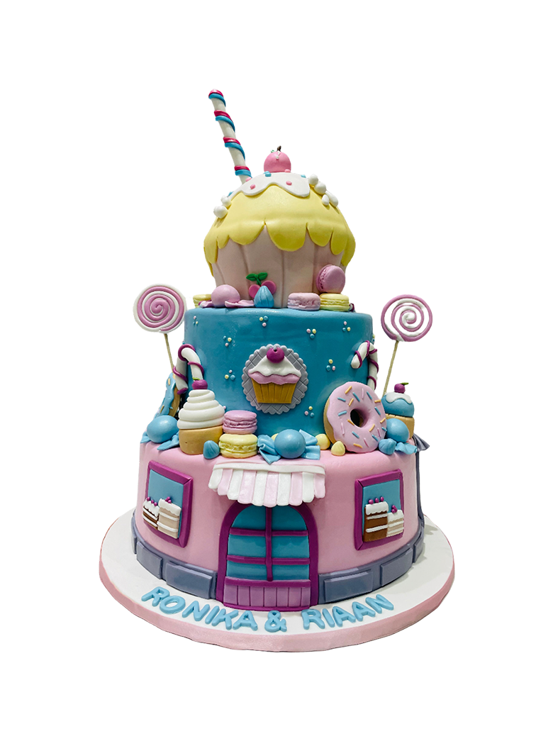 Candyland Fondant Tiered Cake