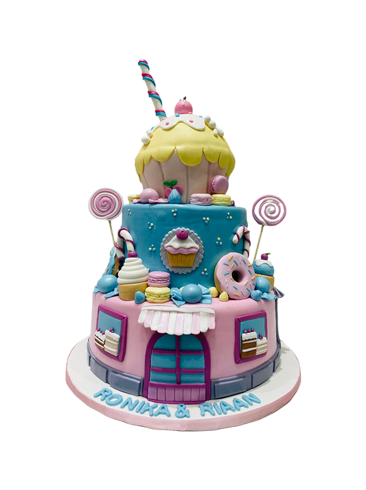 Candyland Fondant Tiered Cake