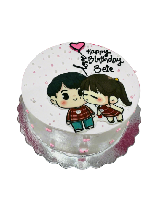 Cartoon Couple Cake