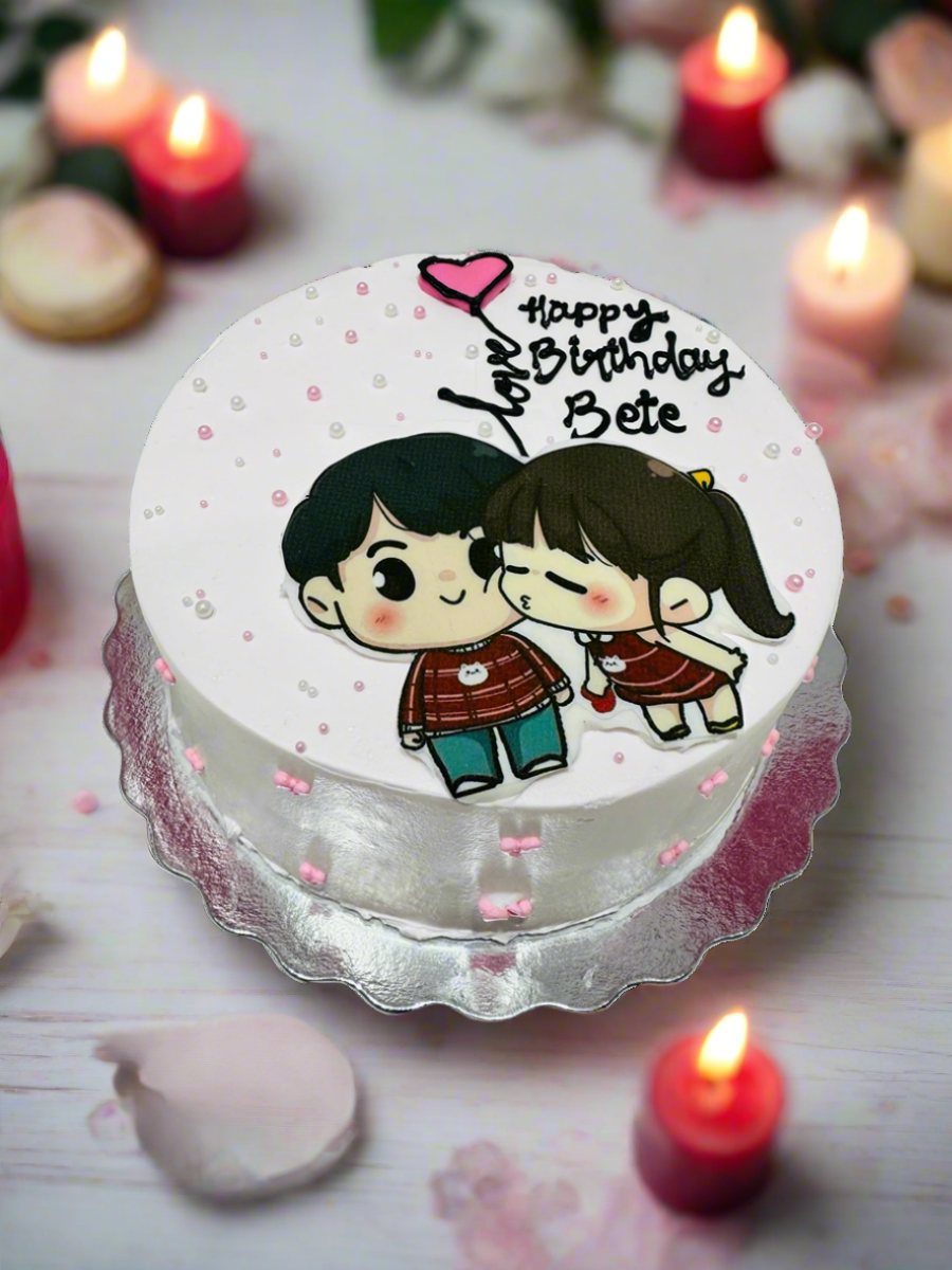 Cartoon Couple Cake