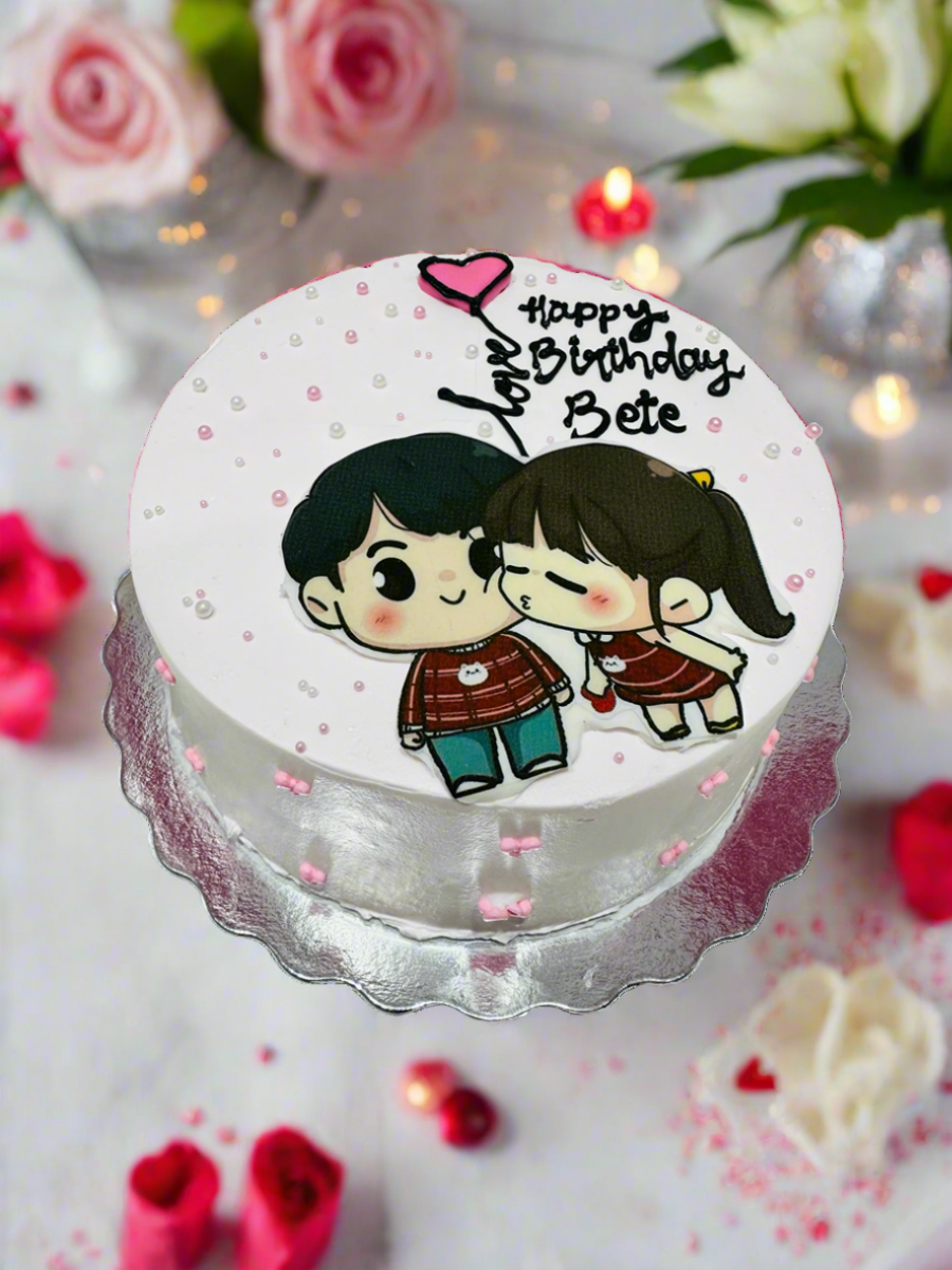 Cartoon Couple Cake