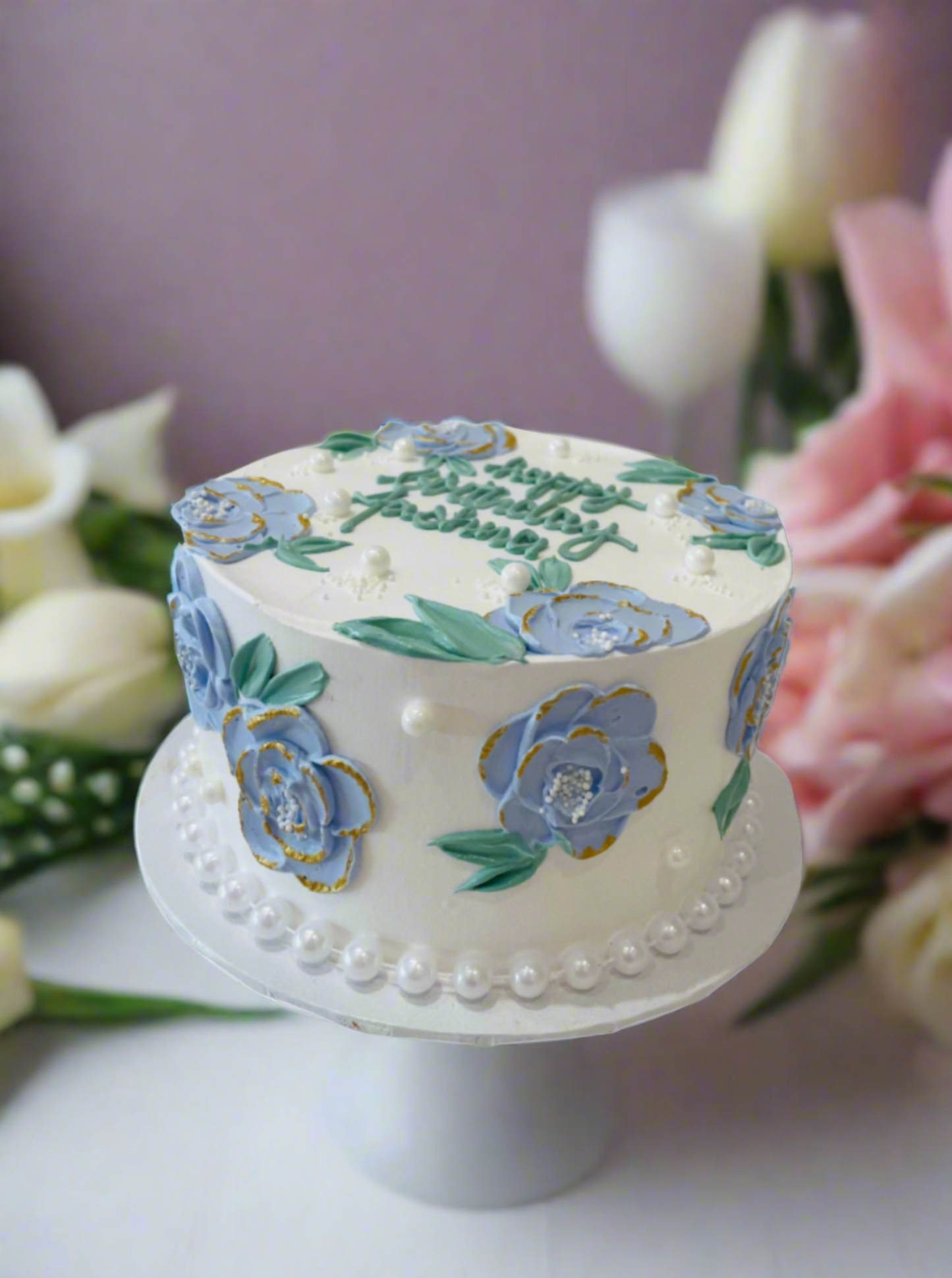 Purple Floral Cake