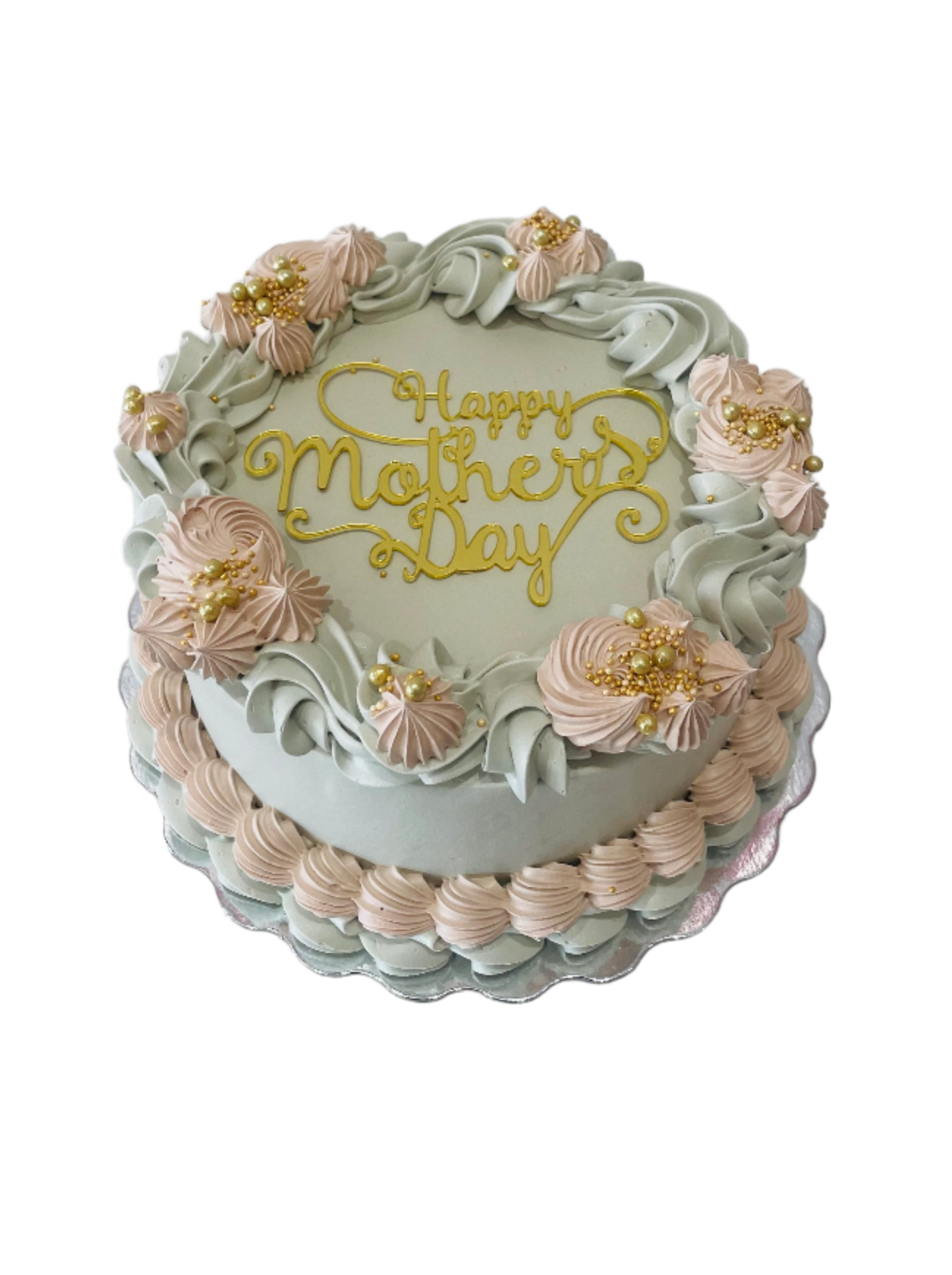 Beige & Gold Mother's Day Cake