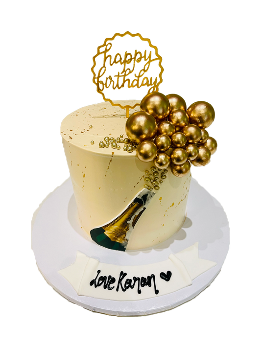 Champagne Birthday Cake