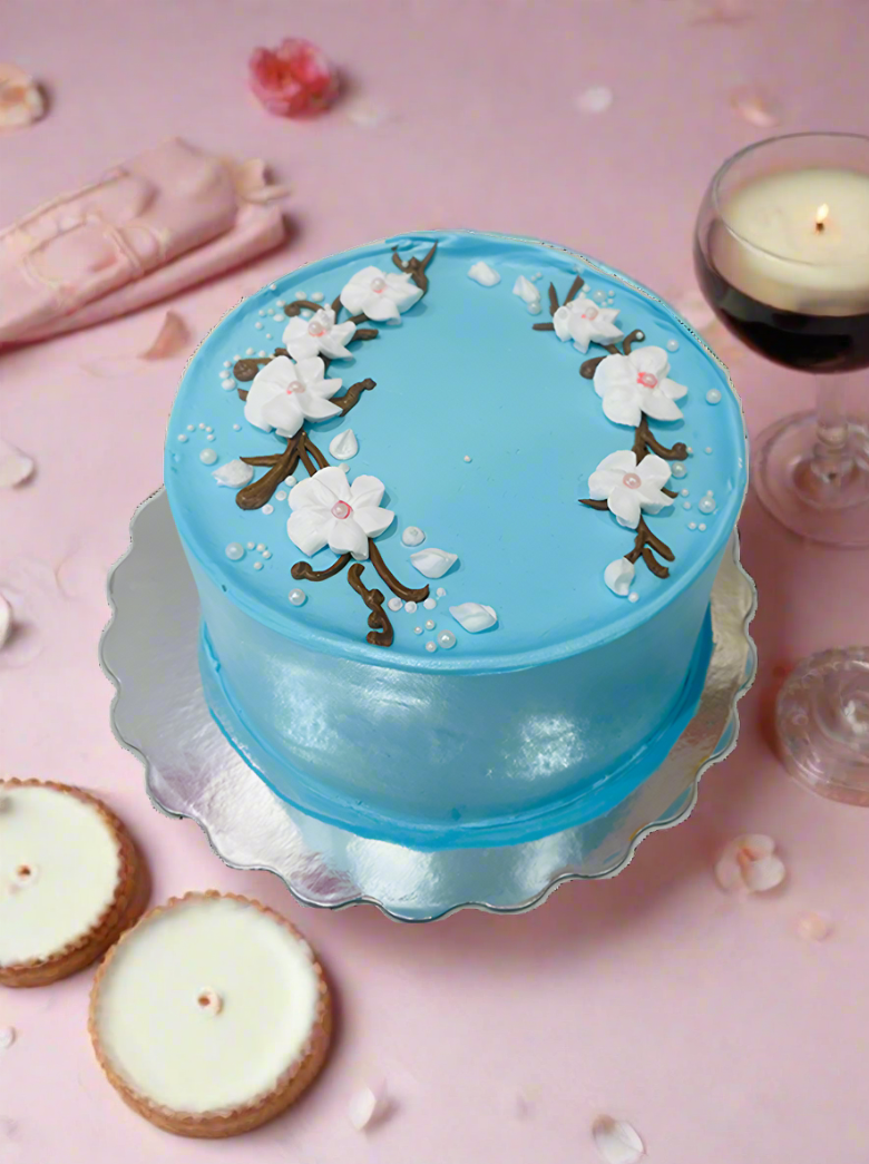 Cherry Blossom Cream Cake