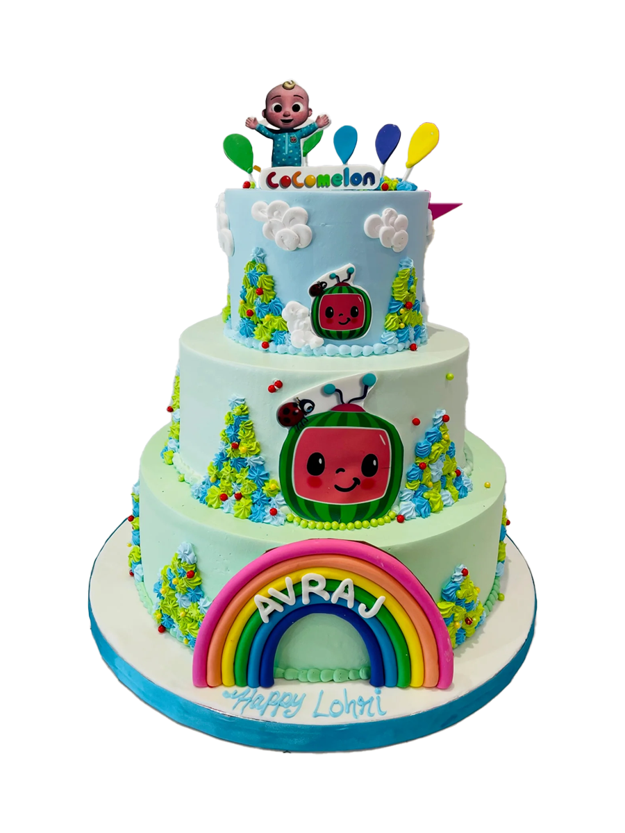 Cocomelon 3 Tiered Cake