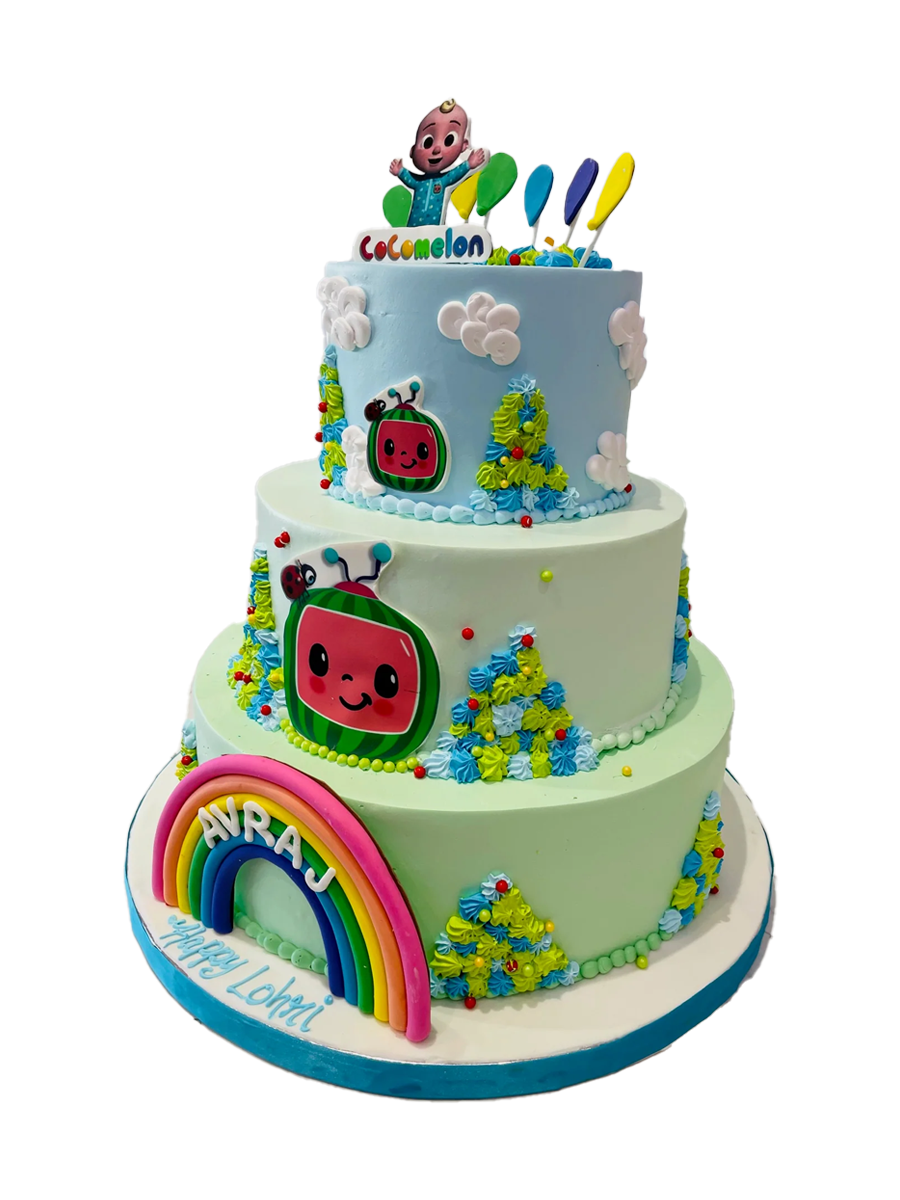 Cocomelon 3 Tiered Cake