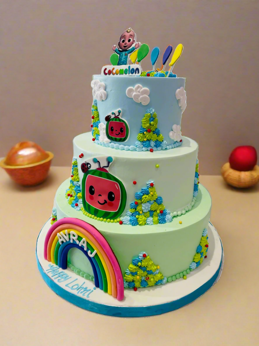 Cocomelon 3 Tiered Cake