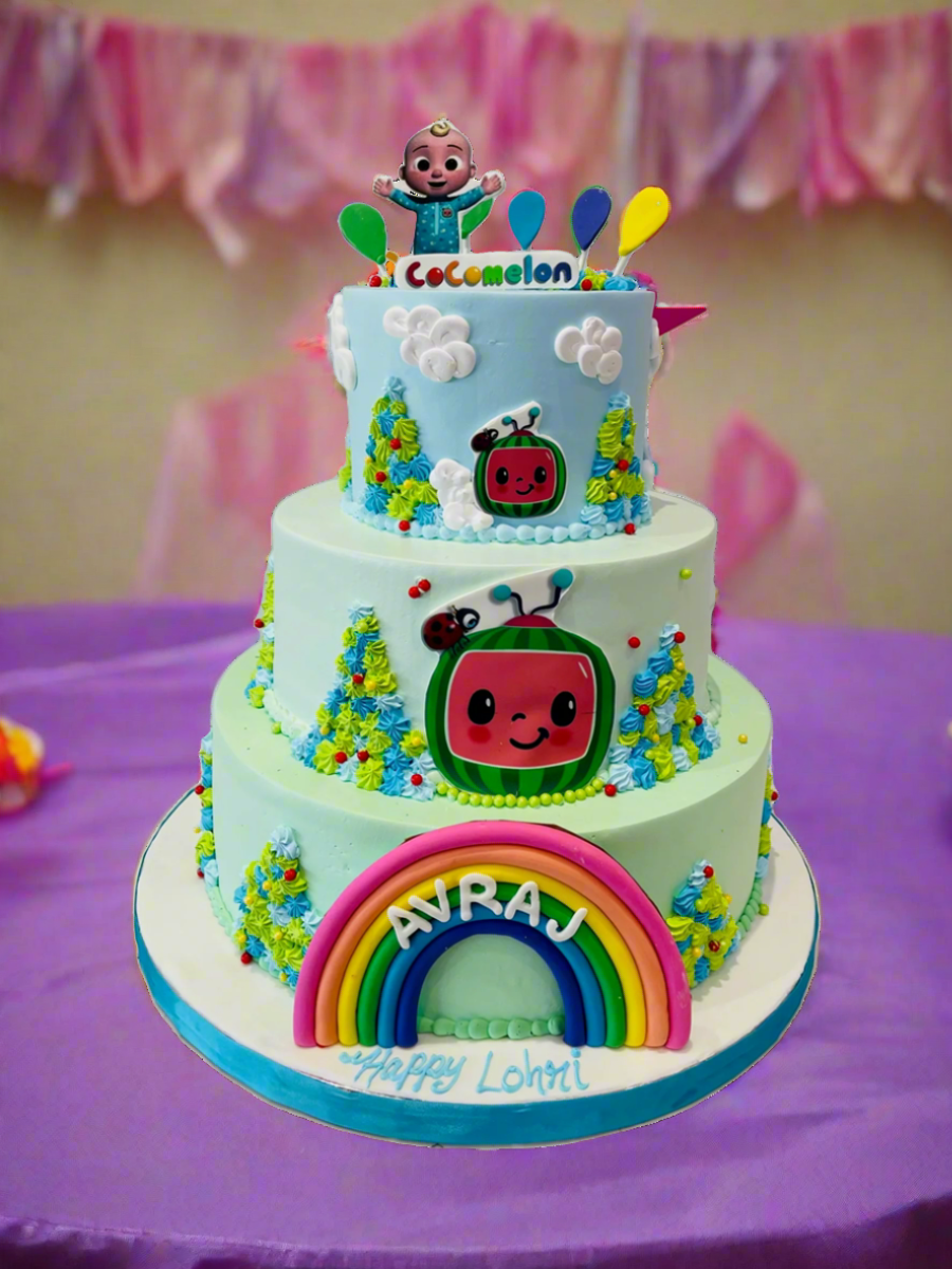 Cocomelon 3 Tiered Cake