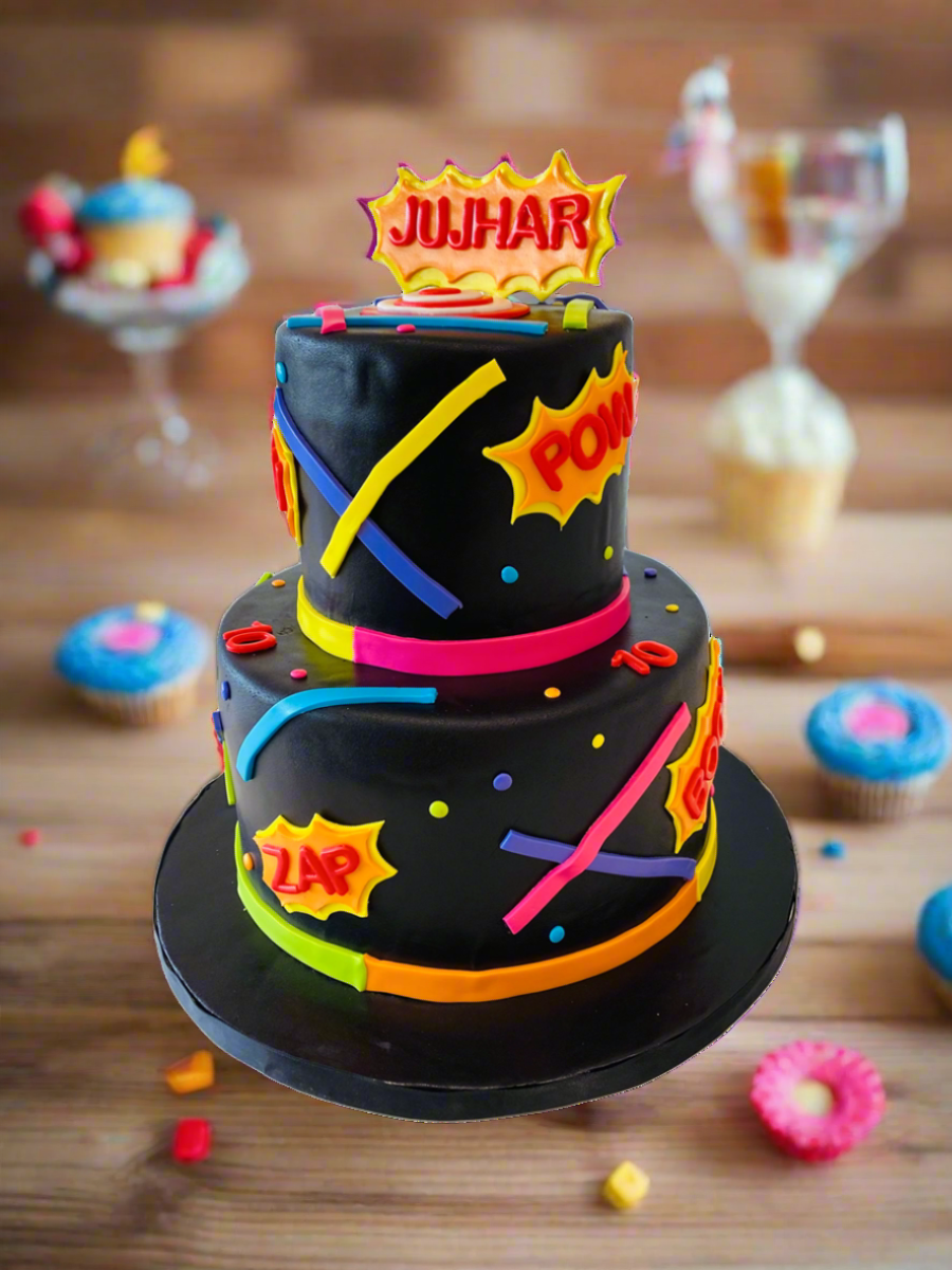Confetti Tiered Fondant Cake