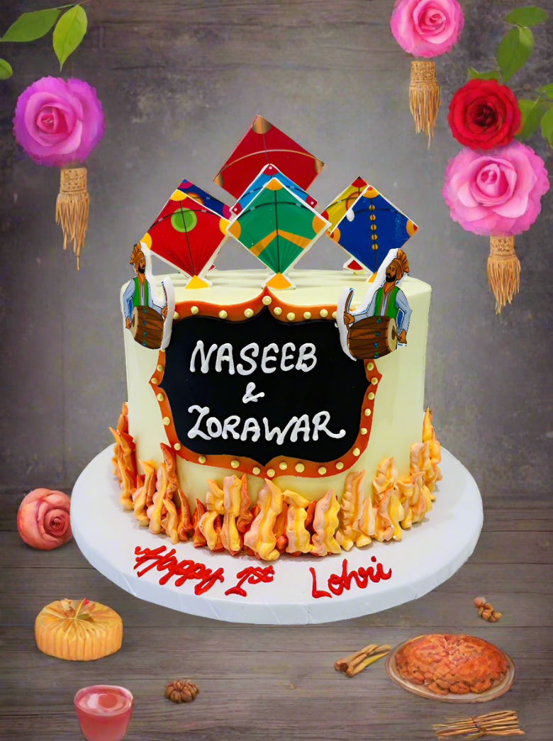 First Lohri Cream Cake