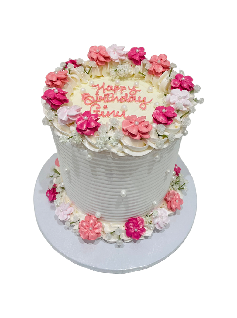 Pink Apple Blossoms Cake