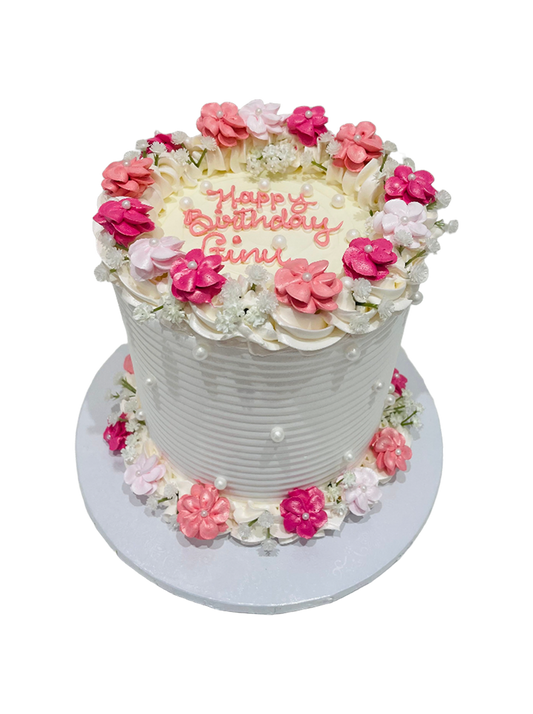Pink Apple Blossoms Cake