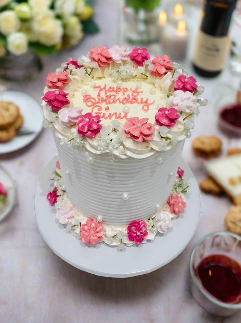 Pink Apple Blossoms Cake