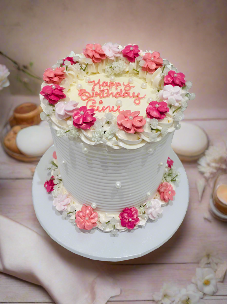 Pink Apple Blossoms Cake