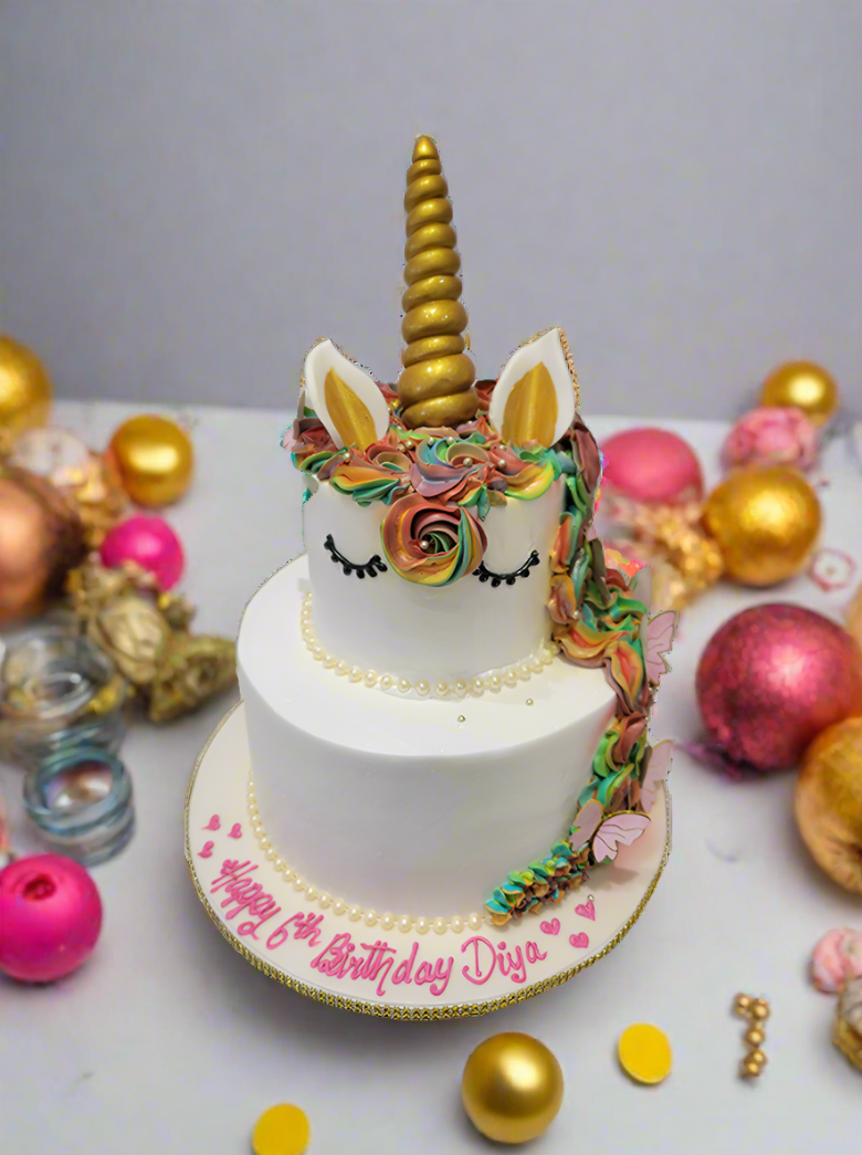 Diya Unicorn Tiered Cake