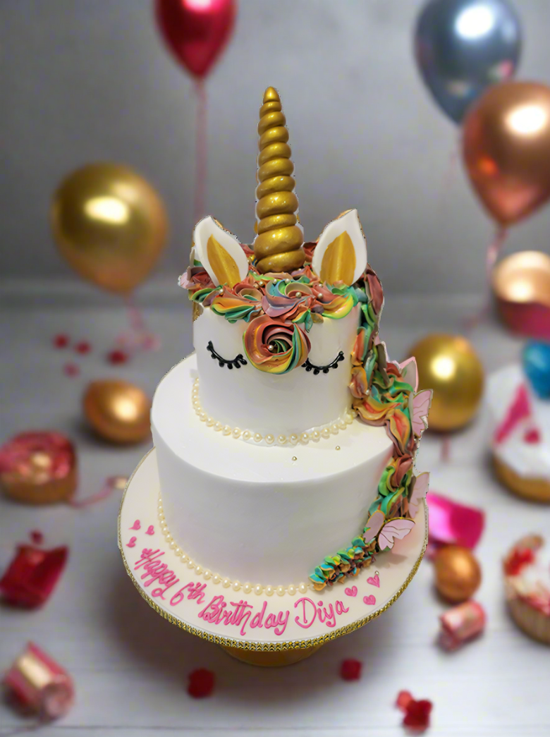 Diya Unicorn Tiered Cake
