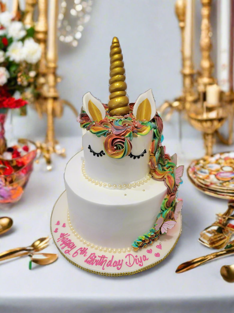 Diya Unicorn Tiered Cake