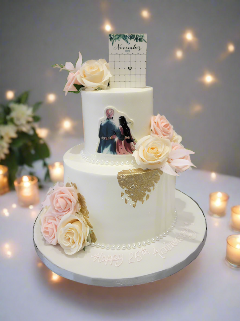 Couple Tiered Anniversary Cake