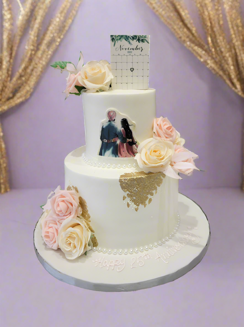 Couple Tiered Anniversary Cake