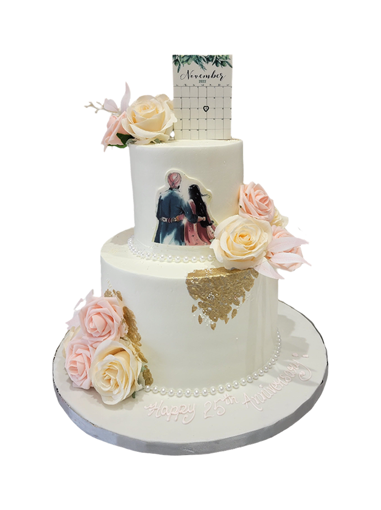 Couple Tiered Anniversary Cake