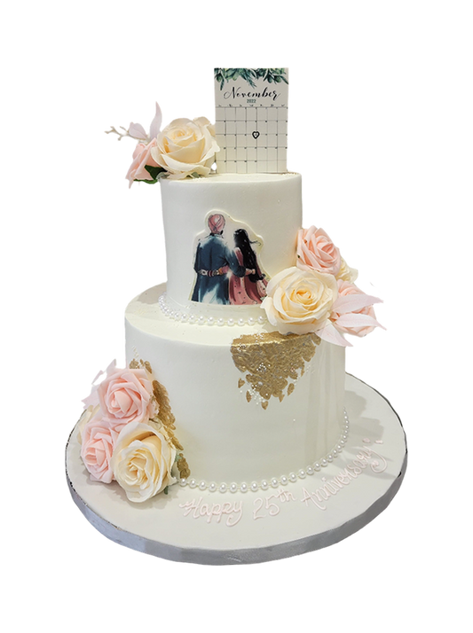 Couple Tiered Anniversary Cake