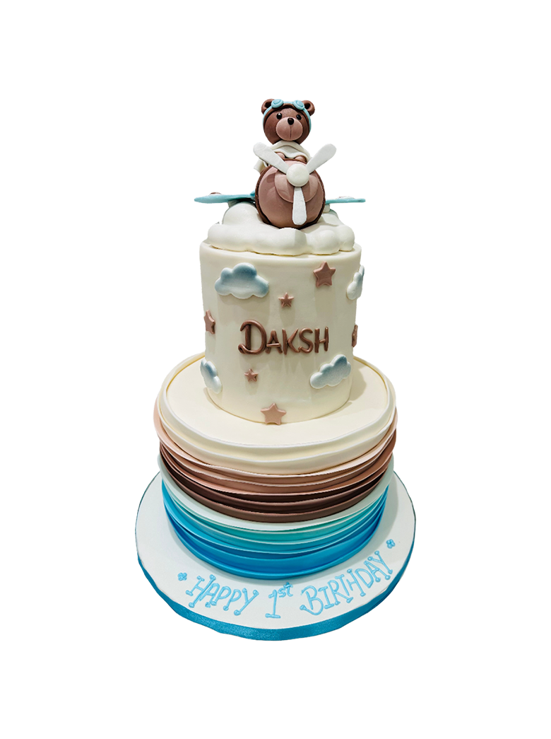 Daksh Plane 1St Birthday Cake