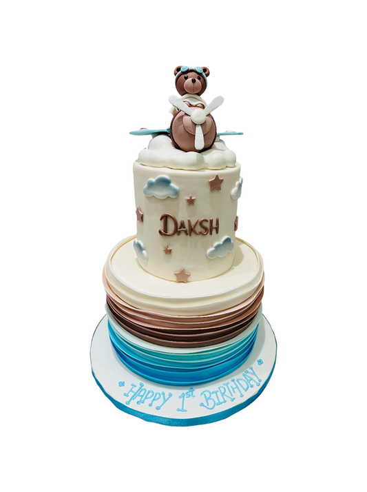 Daksh Plane 1St Birthday Cake