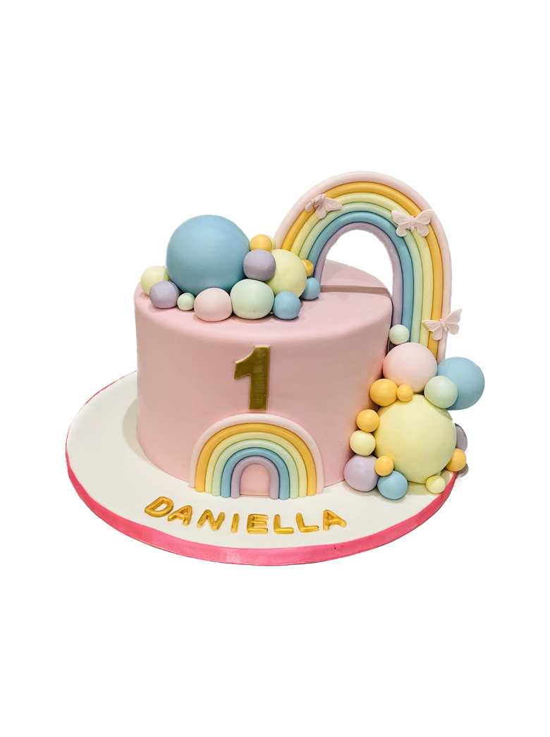Daniella First Birthday Rainbow Cake