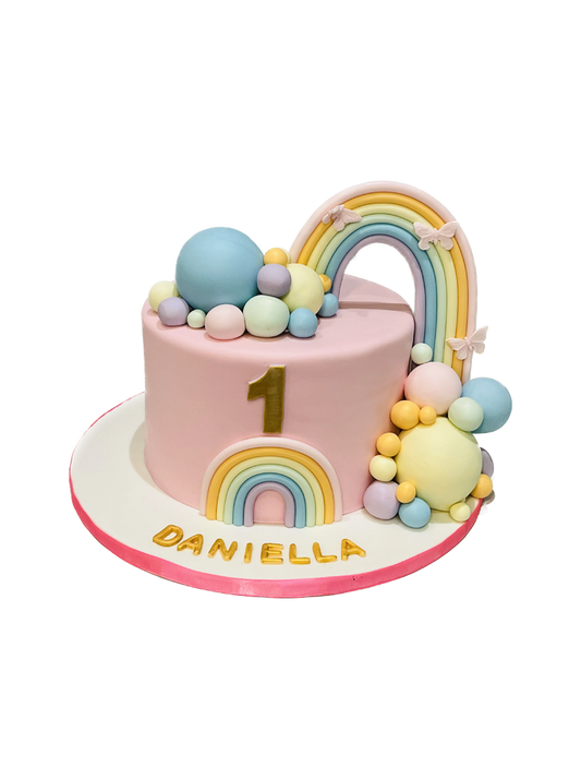 Daniella First Birthday Rainbow Cake